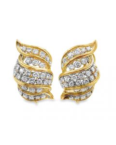 Vintage 14K Yellow Gold Diamond Earrings
