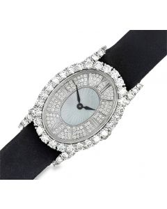 Ladies Chopard Style 18K White Gold Diamond Wristwatch.