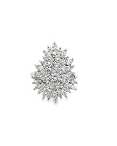 Vintage Platinum Diamond Cluster Ring.