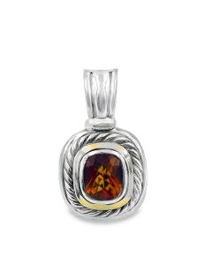 Sterling Silver & 14K Citrine Albion Enhancer Pendant By David Yurman. 