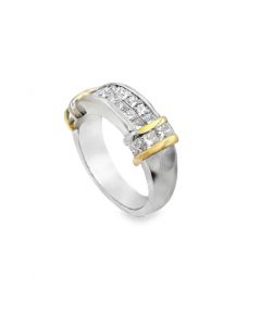 18K Gold Diamond Wedding Band.