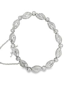 Vintage 18K White Gold Diamond Bracelet