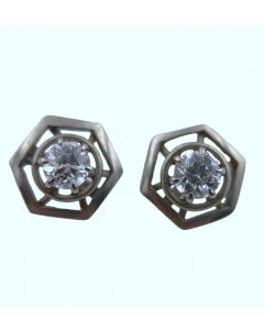 Estate Art Deco Diamond Stud Earrings 