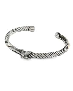 David Yurman Cable Flex X Diamond Station Bangle.