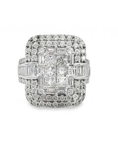 14K White Gold Diamond Ring 