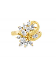 Vintage 14K Yellow Gold Diamond Fashion Ring