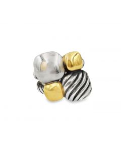 David Yurman Two Tone Chiclet Mosaic Ring 