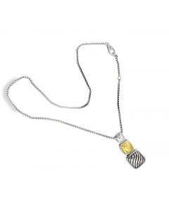 David Yurman Chiclet Collection Cable Triple Drop Necklace