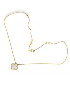 18K Van Cleef & Arpels Alhambra MOP Necklace.