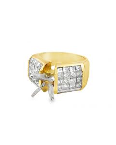 18K Yellow Gold Diamond Semi-Mounting