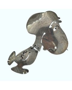 Vintage Sterling Silver Snoopy Brooch.