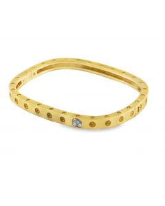 18K Roberto Coin Pois Moi Square Bangle 
