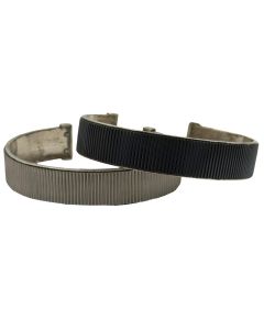 Tiffany & Co Sterling Silver Coin Edge Cuff Bracelets (2)