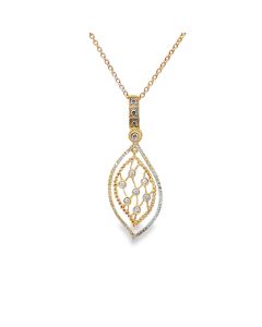 Yellow Gold Diamond Leaf Pendant