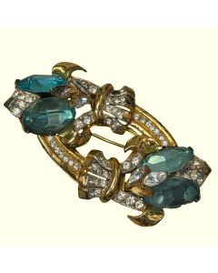 Vintage Sterling Silver Double Clip Brooch by Coro Craft.