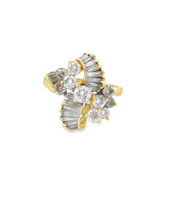 Vintage 18K Yellow Gold Diamond Ribbon Band