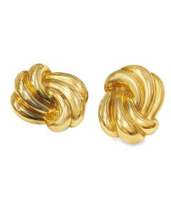 Vintage David Webb 18K Yellow Gold Knot Clips, Circa 1980s