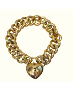 Vintage English Padlock Bracelet by D&R — 9ct Gold Love Token.