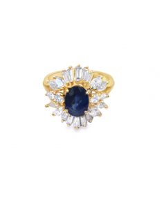 Vintage Diamond and Sapphire “Ballerian” Ring. 