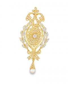 1950s Victorian-Style 14K Gold Brooch/Pendant.