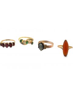 Collection Of Four Victorian Gemstone Rings.