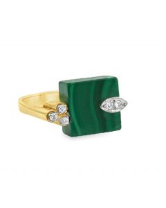 Vintage Diamond Malachite Ring.