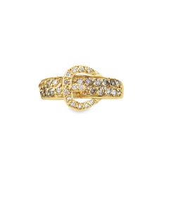 14K Yellow Gold Diamond Buckle Band.