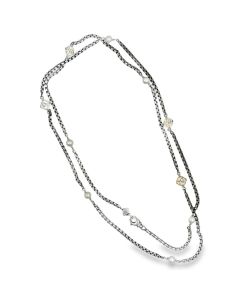 David Yurman Pearl Classic Station Logo Necklace, 36"