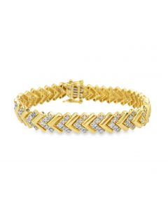 14K Yellow Gold Diamond Bracelet.