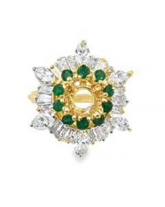 Vintage 18K Yellow Gold Diamond Semi Mount 