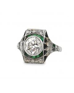 Art Deco Platinum Ring in the Egyptian Revival style.