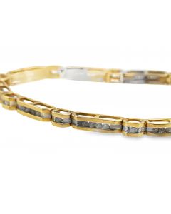 Vintage 10K Yellow Gold Diamond Bracelet. 