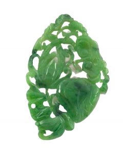 Vintage Carved Jadeite Jade Lucky Pendant