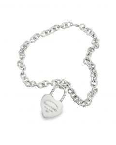 Rare Large Silver Tiffany & Co. Heart Padlock "Return To Tiffany & Co" Choker.