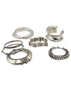 Collection Of Sterling Silver Bangle Bracelets (7) weighing 14ozt.