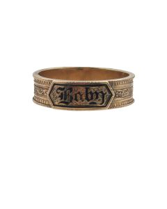 Fine Victorian Remembrance Ring, signed “Ruby” 