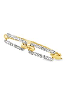 Vintage 14K Yellow Gold Diamond Bangle by Hammerman 