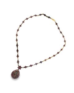 Victorian Style 1950's Vermeil Garnet Necklace.