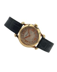 18K Rose Gold Chopard Happy Sport Diamond Watch, Ref. 4893.