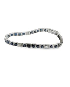 Art Deco Platinum Diamond & Sapphire Bracelet
