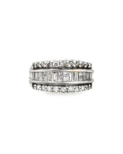 Vintage 14K White Gold Diamond Band 