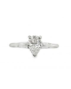 Vintage 14K white gold diamond ring.