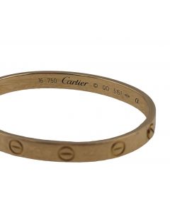 18K Rose Gold Cartier Love Bracelet, Size 16.
