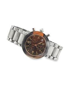 Chaumet Paris Stainless Steel Chronograph, Black Dial, Serial 22 C 1917.