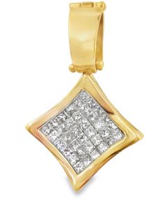 14K yellow gold diamond pendant.