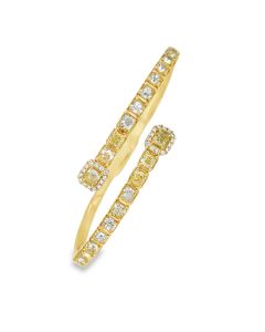 18K Yellow Gold Fancy Yellow Diamond Cuff Bracelet.