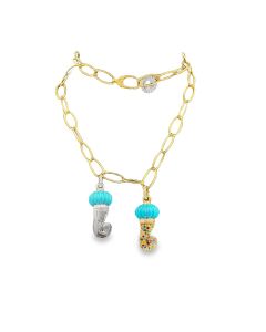 18K yellow gold charm necklace by Chantecler Capri.
