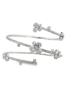 18K white gold Ischia Wrapping Flower diamond bracelet by Miseno