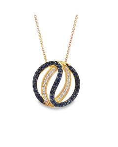 14K rose gold diamond and sapphire pendant by Le Vian