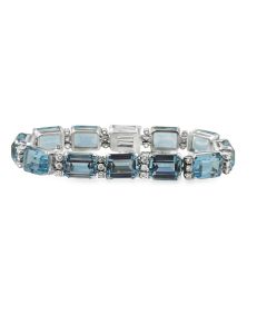 1940s Aquamarine and Diamond Bracelet.